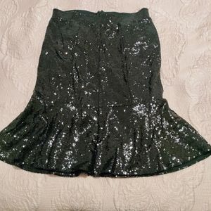 NWT Torrid Sylvia Mollie Trumpet Ponte Sequin Blk Midi Skirt Sz 18